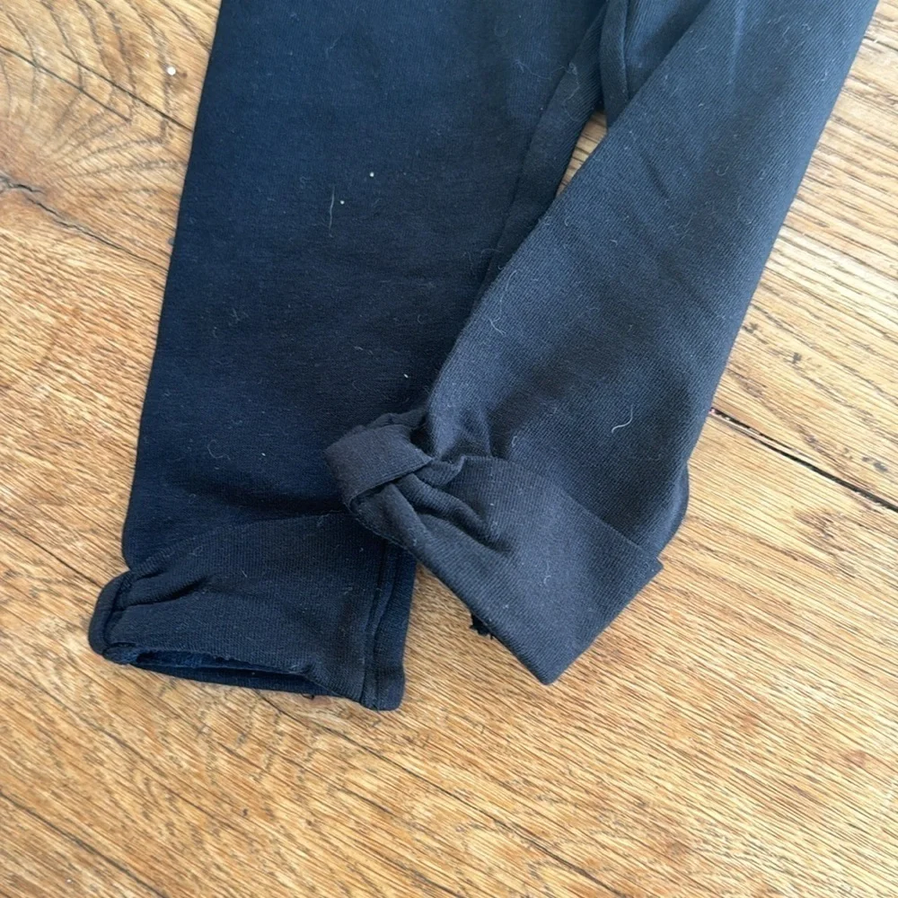 Janie & Jack Leggings Baby Girl 6-12Mos Black NWT Bow Seam Front